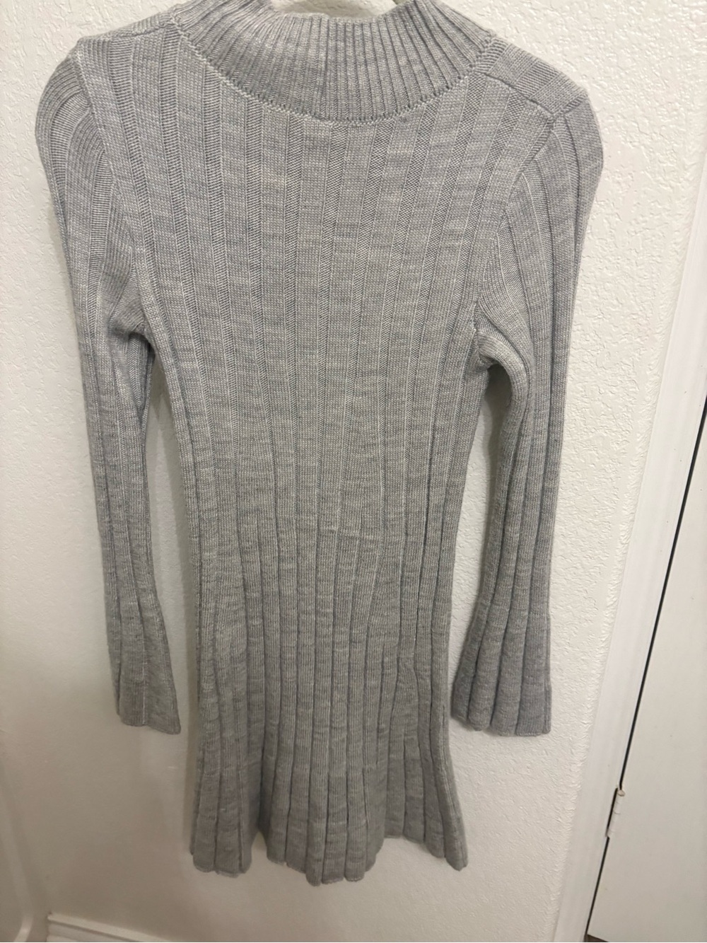Women’s Gray Ribbed Mock Knit Dress - Picture 4 of 5